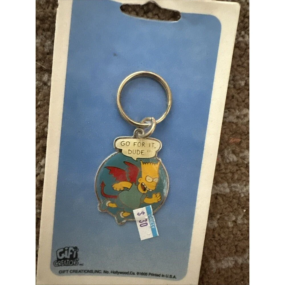 The Simpsons Vintage Bart Devil Keychain, Brand New Dead stock